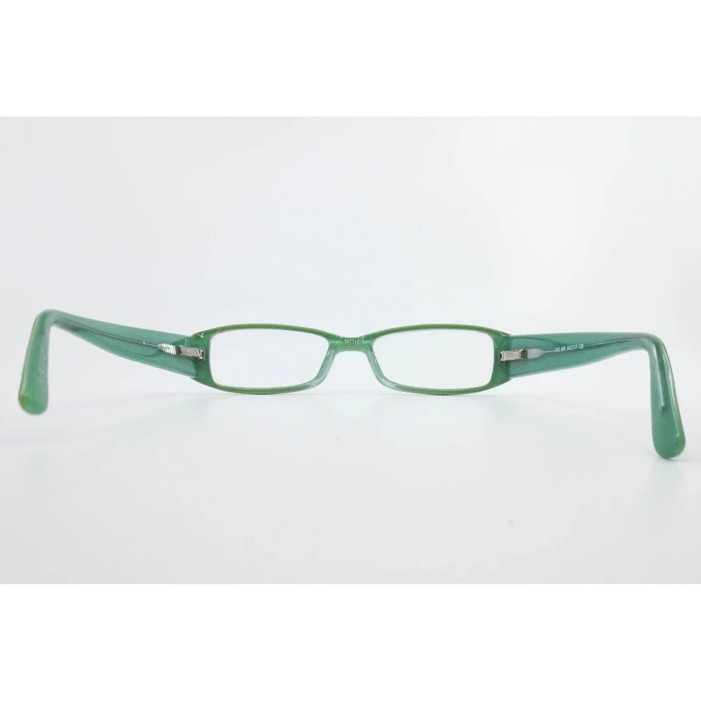 J02 BR Eyeglass Frames Brown Teal Green Rectangle Full Rim 50-17-135 37085
